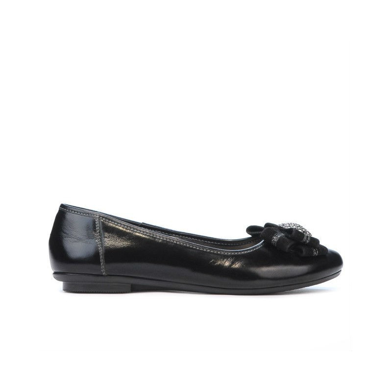 Baleriny damskie 181 lakierowane czarne