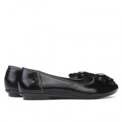 Baleriny damskie 181 lakierowane czarne