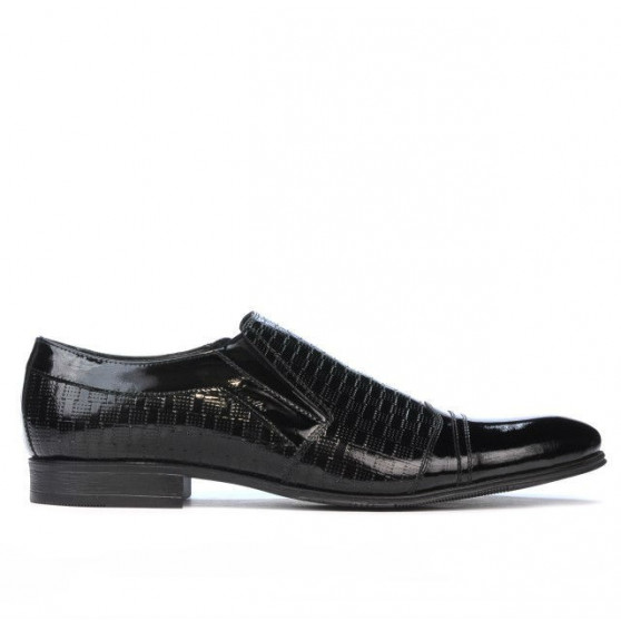 Eleganckie buty 796m lakierowane czarne łączone