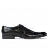 Eleganckie buty 796m lakierowane czarne łączone