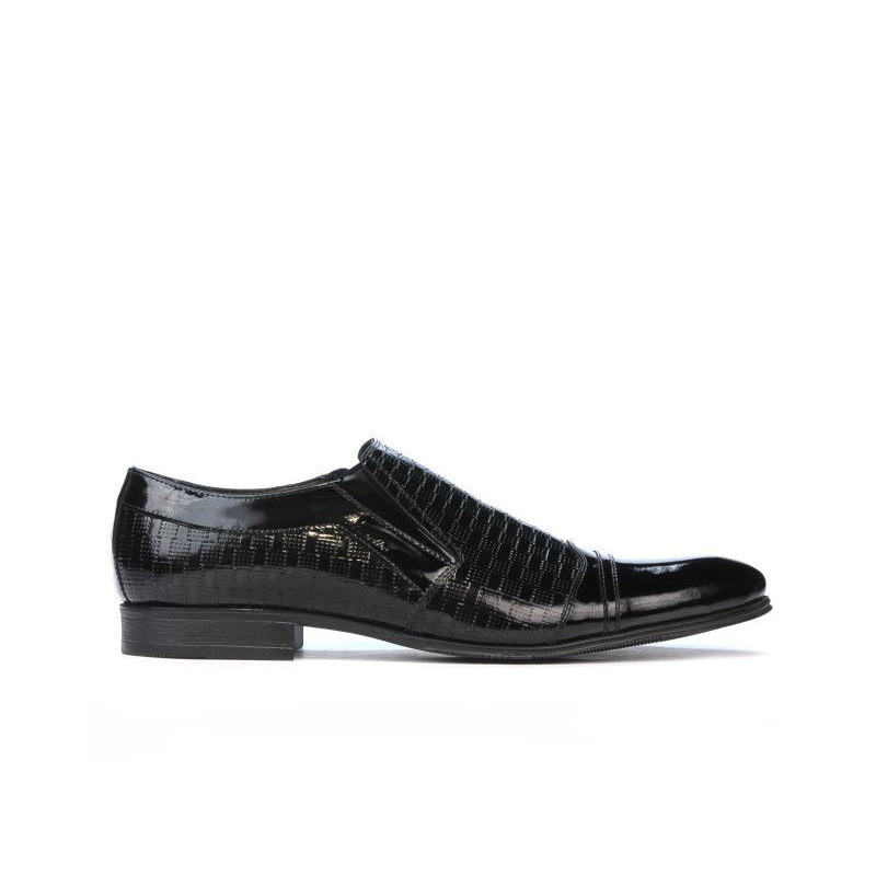 Eleganckie buty 796m lakierowane czarne łączone