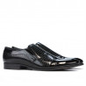 Eleganckie buty 796m lakierowane czarne łączone