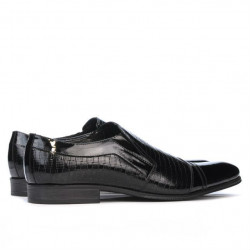 Eleganckie buty 796m lakierowane czarne łączone