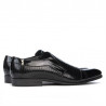 Eleganckie buty 796m lakierowane czarne łączone
