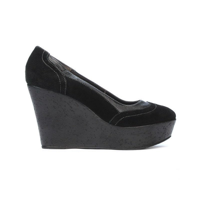 Damskie buty casual 630 czarny welur