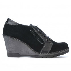 Damskie buty casual 625 czarne zamszowe kombinowane