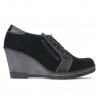 Damskie buty casual 625 czarne zamszowe kombinowane
