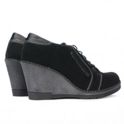 Damskie buty casual 625 czarne zamszowe kombinowane