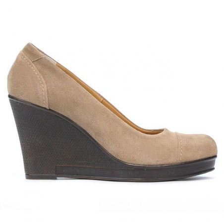 Damskie buty casual 177 cappuccino zamsz
