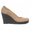 Damskie buty casual 177 cappuccino zamsz