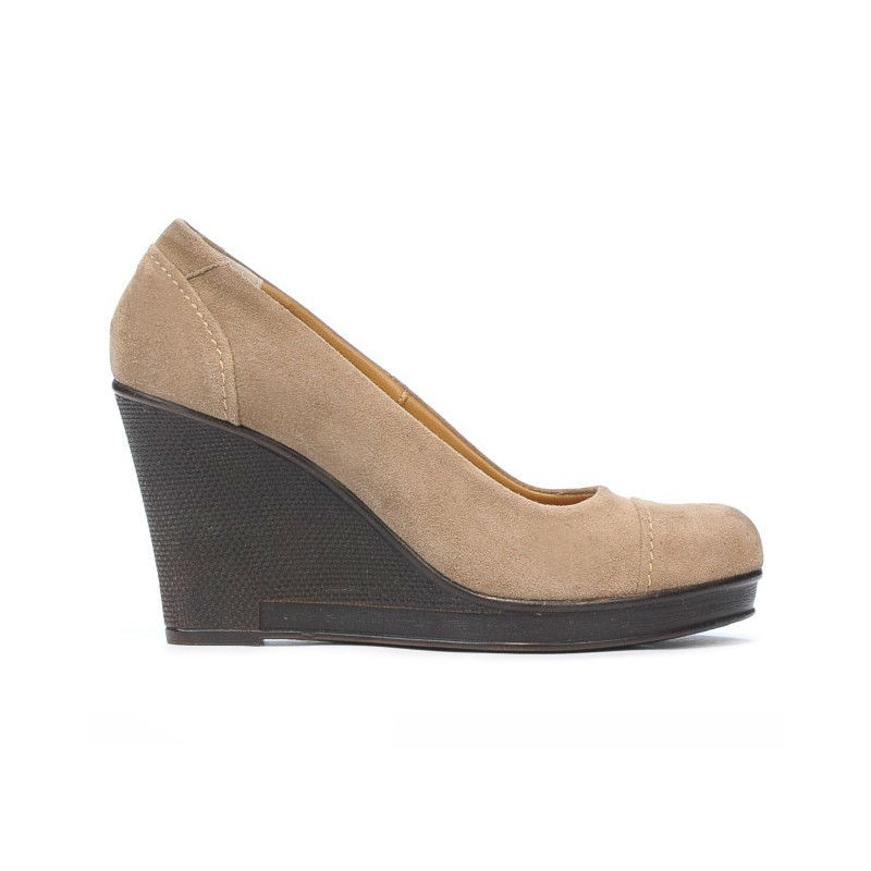 Damskie buty casual 177 cappuccino zamsz