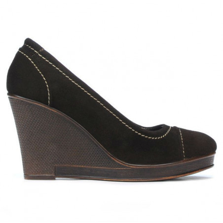 Buty casual damskie 177 kawa welur
