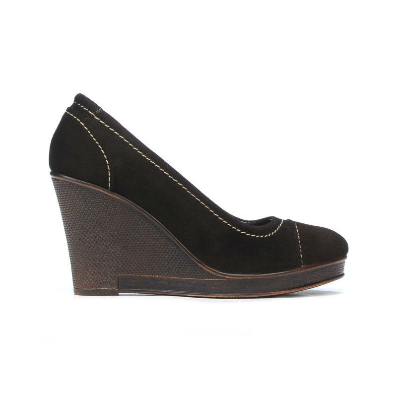 Buty casual damskie 177 kawa welur