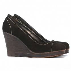 Buty casual damskie 177 kawa welur