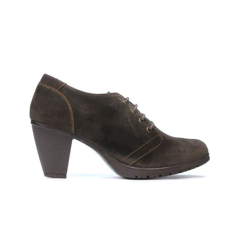 Damskie buty casual 167 kawa welur