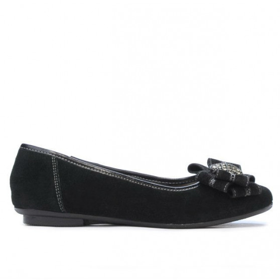 Damskie baleriny 181 czarne welur