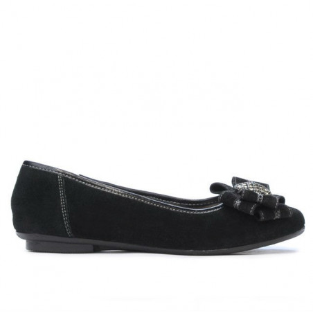 Damskie baleriny 181 czarne welur