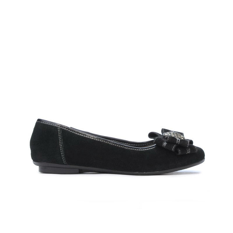 Damskie baleriny 181 czarne welur