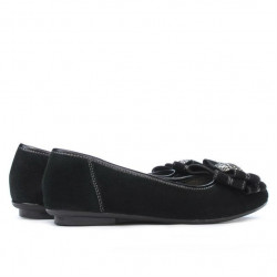 Damskie baleriny 181 czarne welur