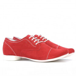 Damskie buty casual 180 czerwony welur