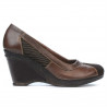 Buty casual damskie 174 kawa kombinowana