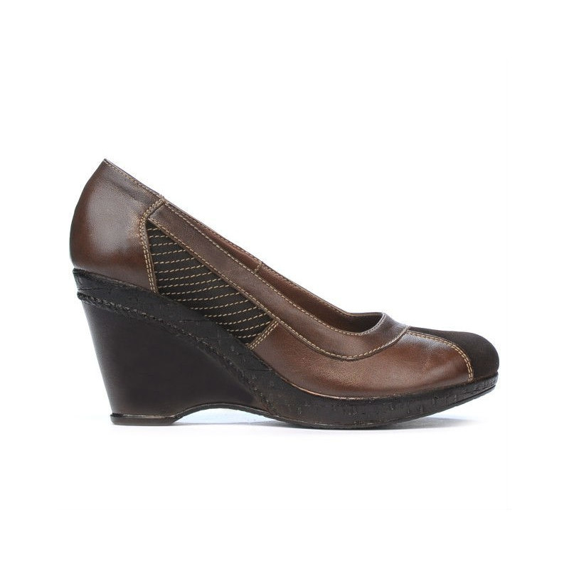 Buty casual damskie 174 kawa kombinowana