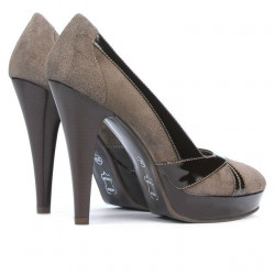 Eleganckie buty damskie 1206 piaskowy antylop połączony