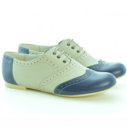 Damskie buty casual 186 indygo+beż