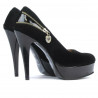 Eleganckie damskie buty 1201 czarne antilopa+lakierowane czarne