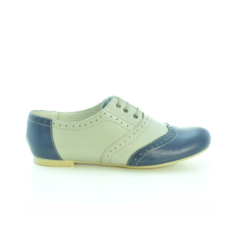 Damskie buty casual 186 indygo+beż