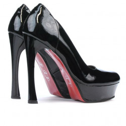 Eleganckie damskie buty 1212 lakierowane czarne