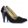 Eleganckie buty damskie 1090 czarny antylopowy kombinowany