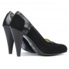 Eleganckie buty damskie 1090 czarny antylopowy kombinowany