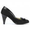 Eleganckie buty damskie 1065 czarne zamsz + czarny lakier