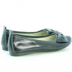 Damskie baleriny 638 lakierowane czarne