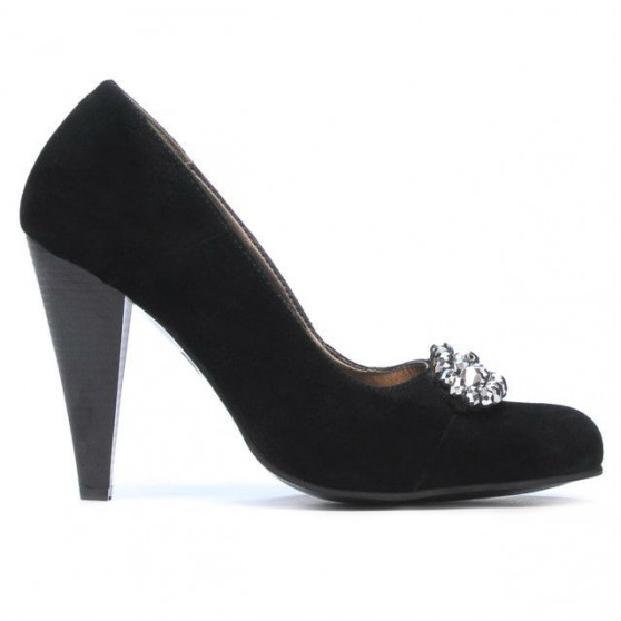 Eleganckie damskie buty 1067 czarne antilopa