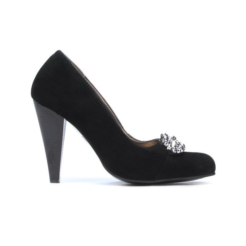 Eleganckie damskie buty 1067 czarne antilopa