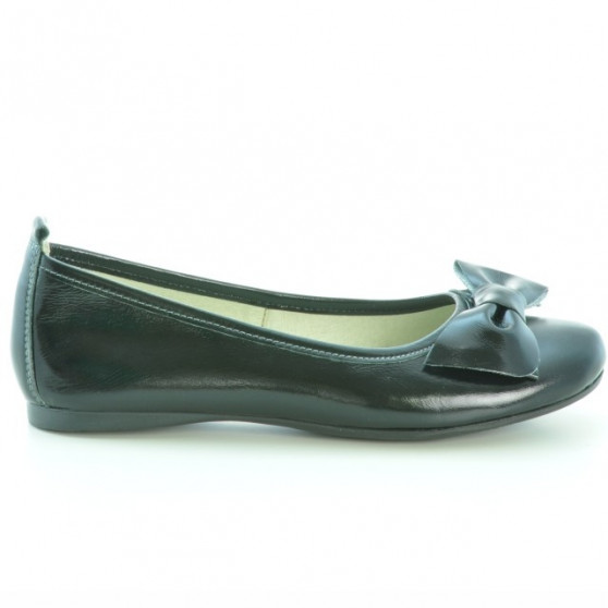 Damskie baleriny 638 lakierowane czarne