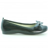 Damskie baleriny 638 lakierowane czarne
