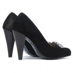 Eleganckie damskie buty 1067 czarne antilopa