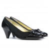 Eleganckie buty damskie 1064 czarny lakier + czarny zamsz