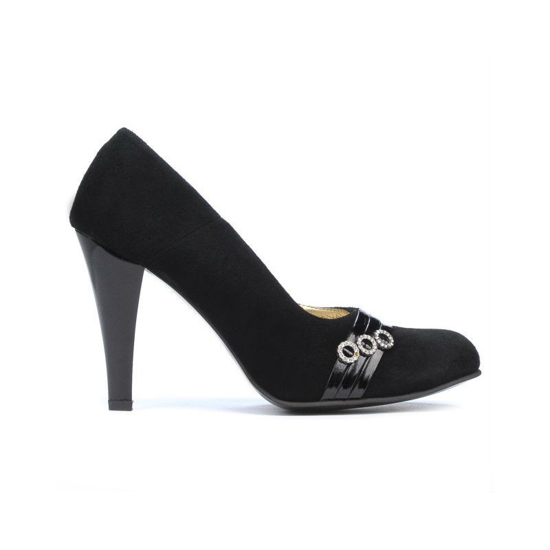 Eleganckie buty damskie 1040 czarny antylopowy