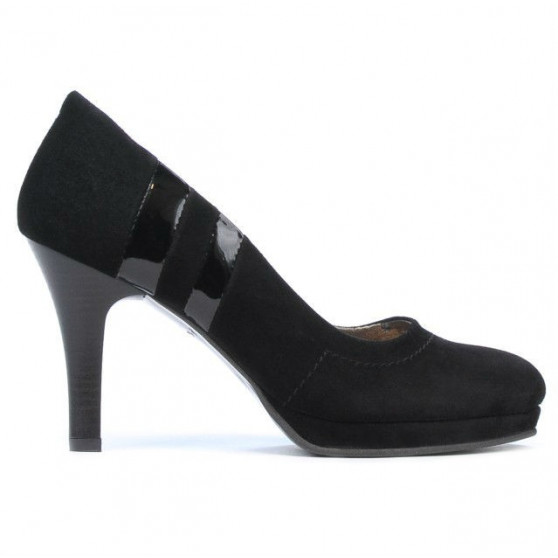 Eleganckie buty damskie 1086 czarne antilopa