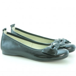 Damskie baleriny 638 lakierowane czarne