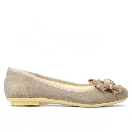 Baleriny damskie 181 piasek welur