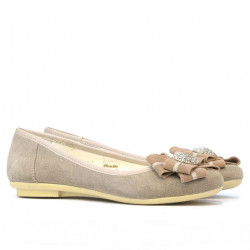 Baleriny damskie 181 piasek welur