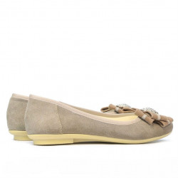 Baleriny damskie 181 piasek welur