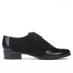 Damskie buty casual 691 czarny lakierowany kombinowany