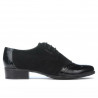 Damskie buty casual 691 czarny lakierowany kombinowany