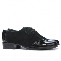 Damskie buty casual 691 czarny lakierowany kombinowany